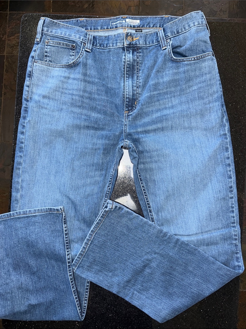 Carhartt Men’s Relaxed Fit Jeans in Light Blue Denim